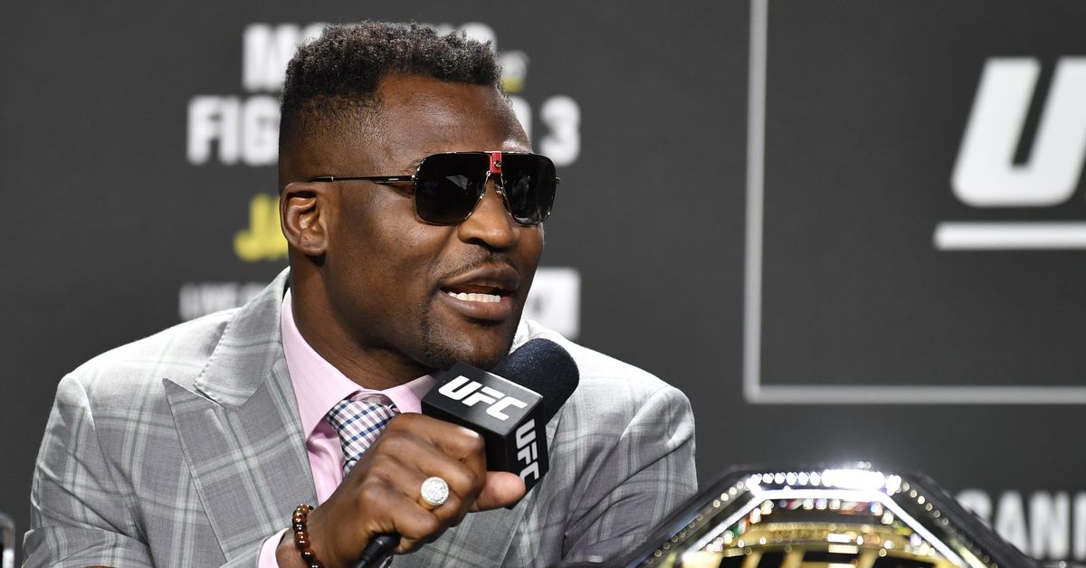 Francis Ngannou speaks at press conference