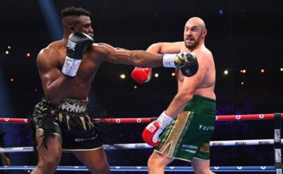 Francis Ngannou punches Tyson Fury in Boxing Match